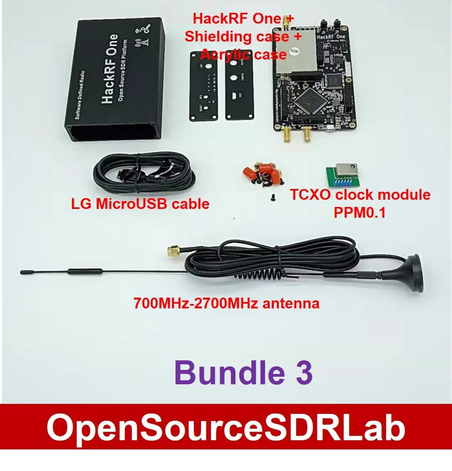 HackRF One SDR программное обеспечение определило Радио 1 МГц до 6 ГГц Материнская плата макетная плата комплект - Комплект: Комплект 3