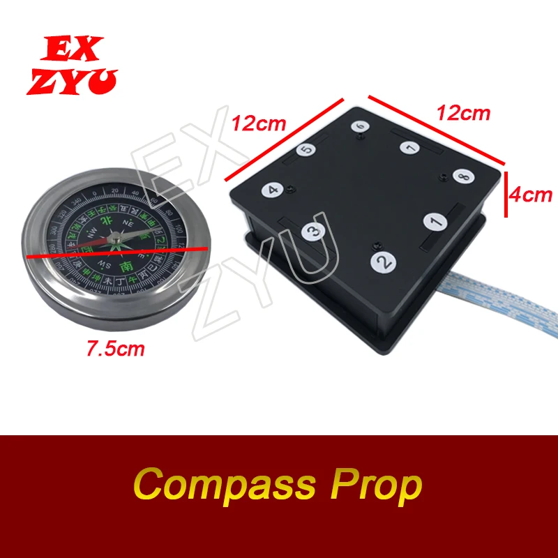 Фото Реквизит Magic Compass Реальная игра Escape Room Get Hidden Directions Clues by Compass to Run Out Chamber Room EX ZYU №3