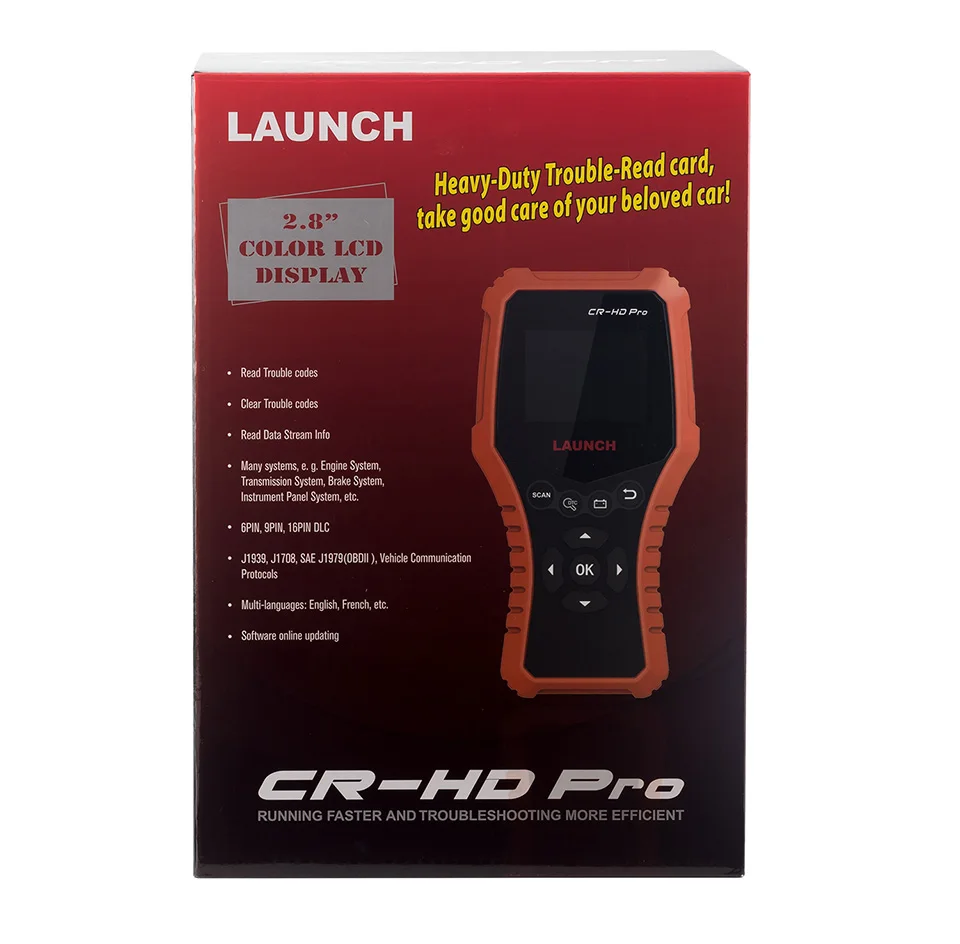 

LAUNCH CR-HD Pro OBD Tool For 12V 24V Car Truck OBD2 Code Reader Scanner OBDII EOBD diagnostic tool x431 free update