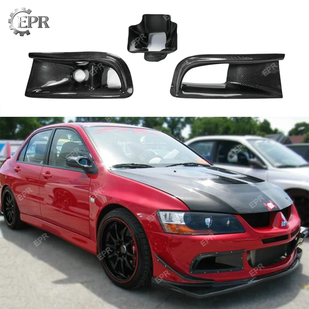 Для Evolution EVO 8 углеродного волокна Варис масло чистое руководство& воздуховод(3 шт.) для Mitsubishi Глянцевая волокна бамперы