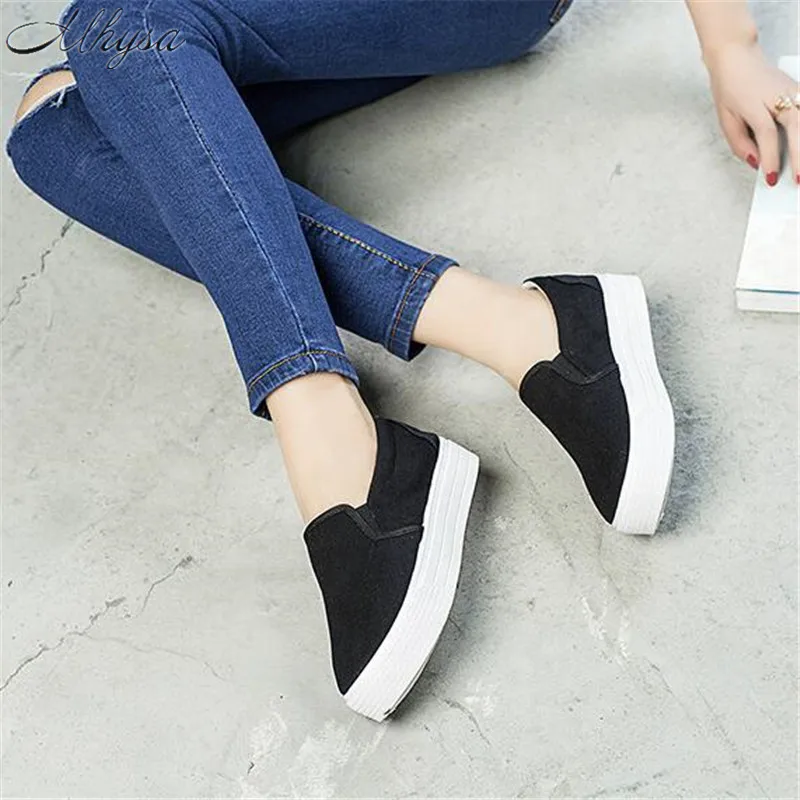

2020 New spring and autumn fashion breathable canvas shoes ladies shoes wild women's platform casual shoes sneakers L083