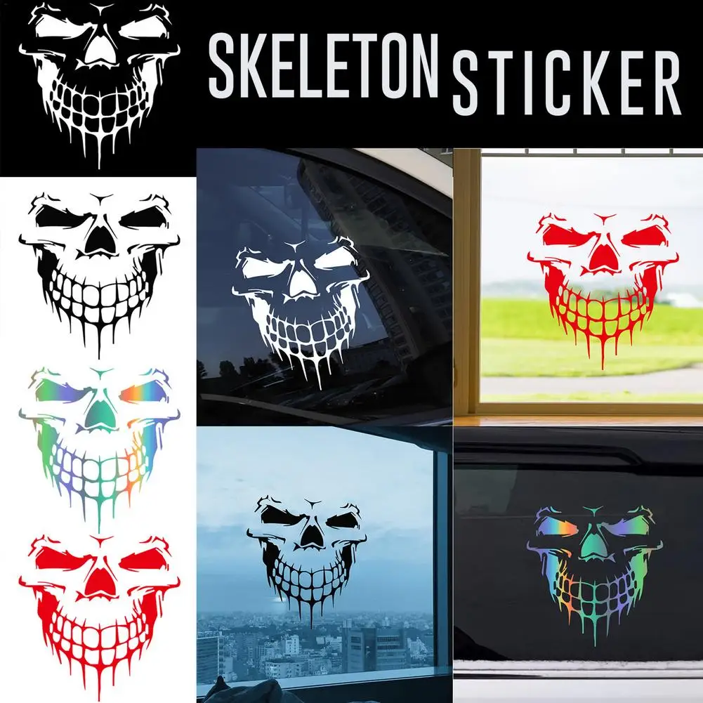 

Car Horror Skull Sticker Waterproof Car Window Halloween Decals Auto Wall Floor Sticker Decoration For Car Styling Accessories