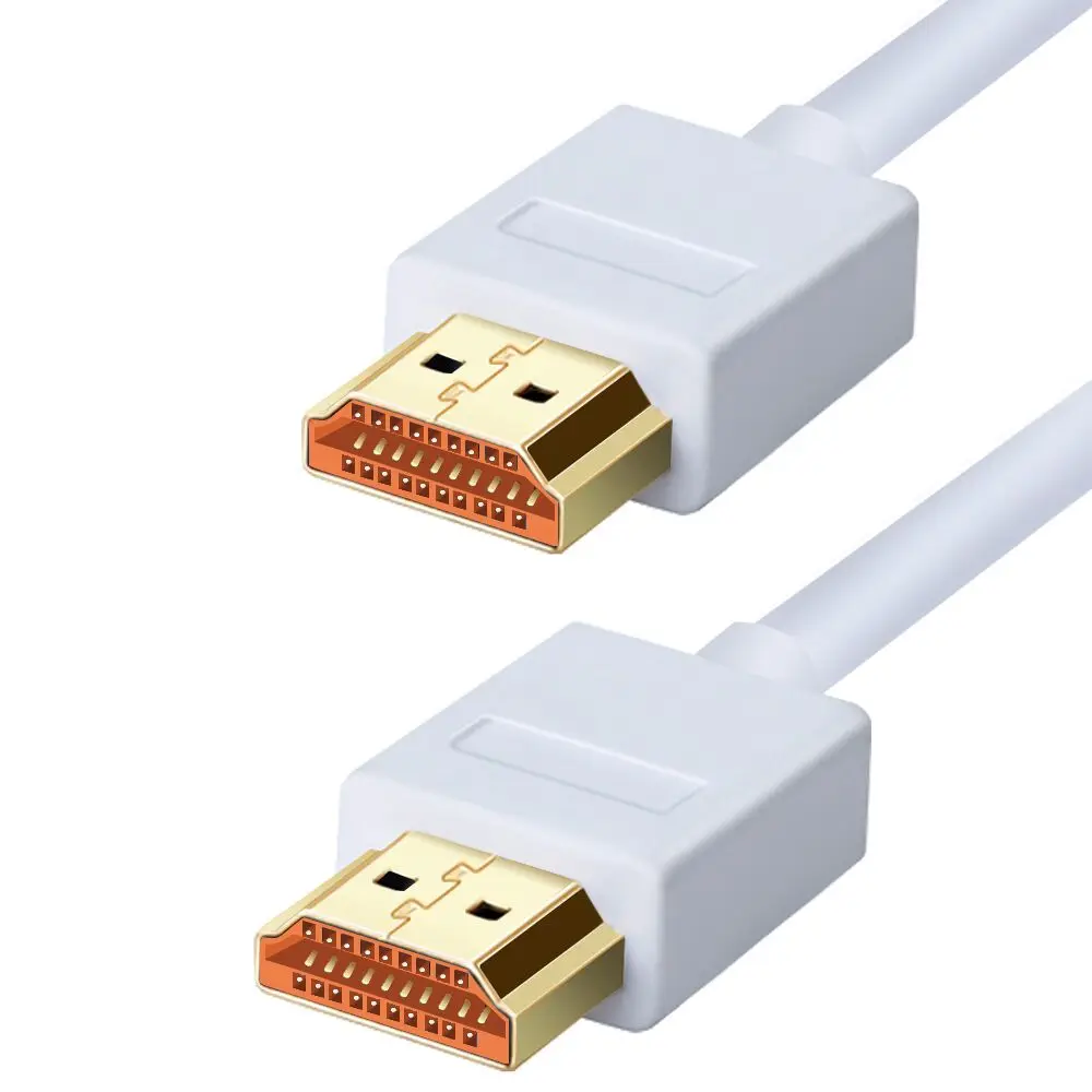 

Ultra Slim Profile White HDMI Cable 1m 2m 3m 5m 10m High Speed with Ethernet Supports HDMI version 1.4, 1.4a, 1.3 compatible