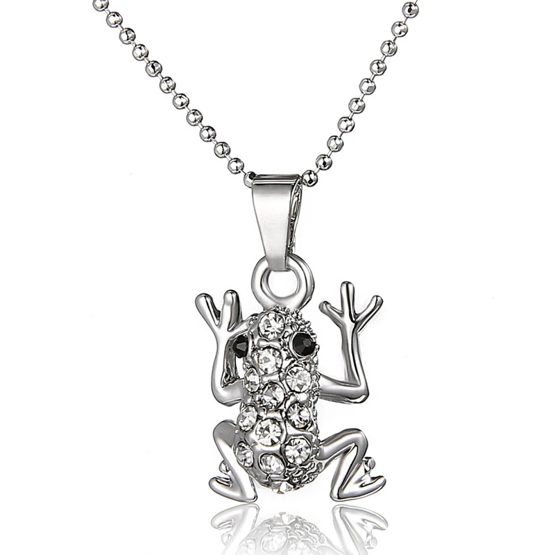 

Fashion Animal Pendant Frog Necklace Women Rhinestone Ladybug Tortoise Turtle Mom Choker Friends Jewelry Gifts Neck Chain Collar