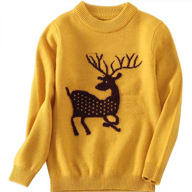 

Winter High Quality Cashmere Sweater for Kids Pullover Sweater Warm Children Elk Cardigan Boy Girl Wool Sweater Jumper 100-180cm