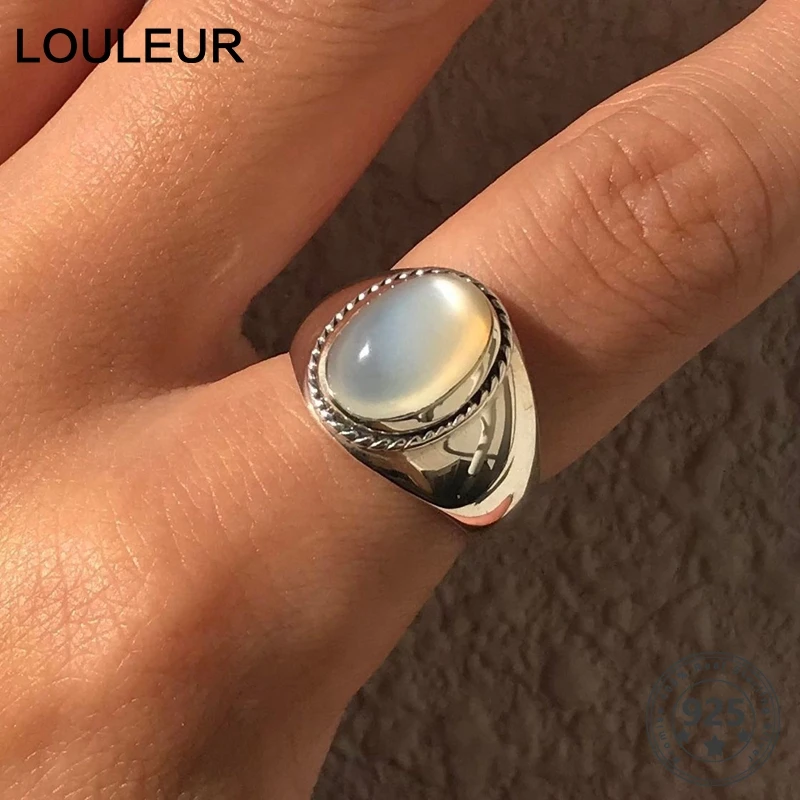 LouLeur натуральная 925 пробы серебряные кольца высокого качества белого