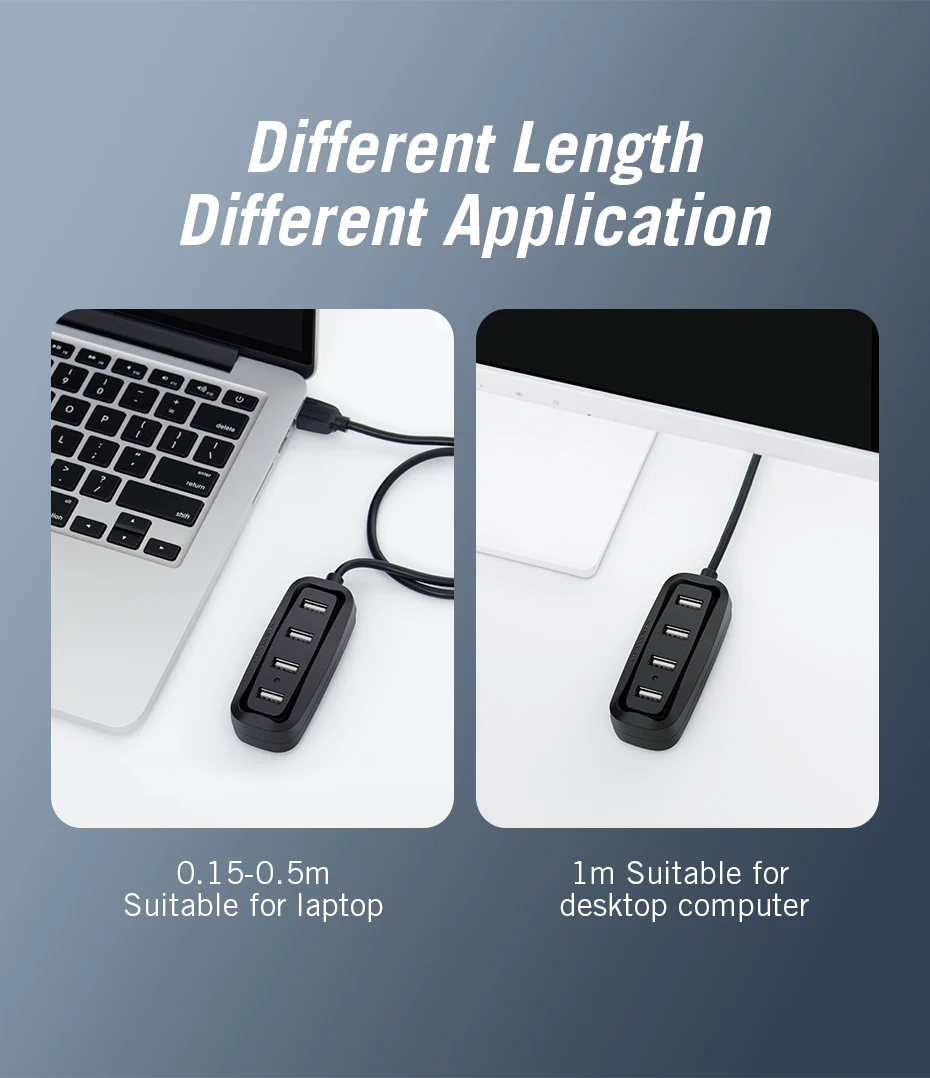 Vention usb-хаб высокоскоростной 4 порта USB 2,0 концентратор разветвитель портативный OTG концентратор USB для Apple Macbook Air ноутбук ПК планшет