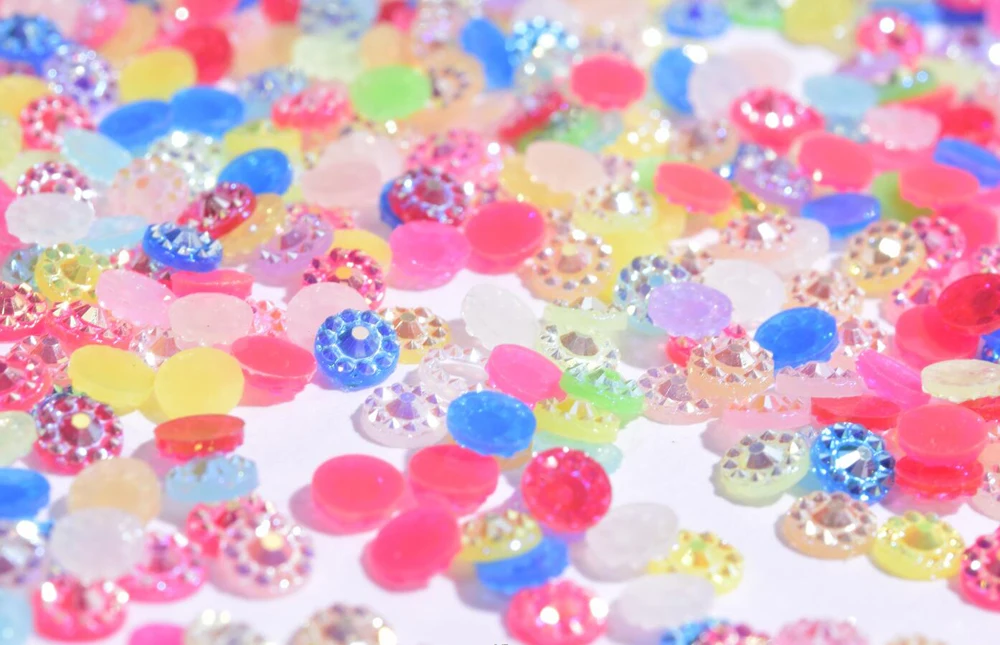 500 шт./пакет 4 мм прозрачные полимерные Стразы плоские с оборота стразы s конфеты