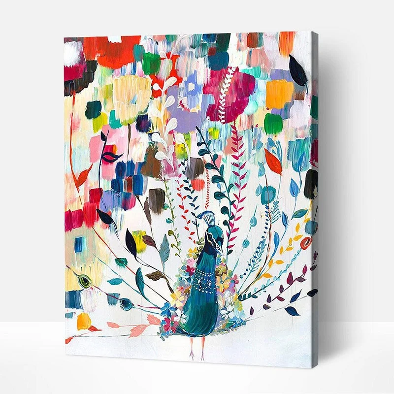 

GATYZTORY DIY Painting By Numbers Kits For Adults Peacock Opens Screen Animal Painting Acrylic Coloring By Number Decoration Art