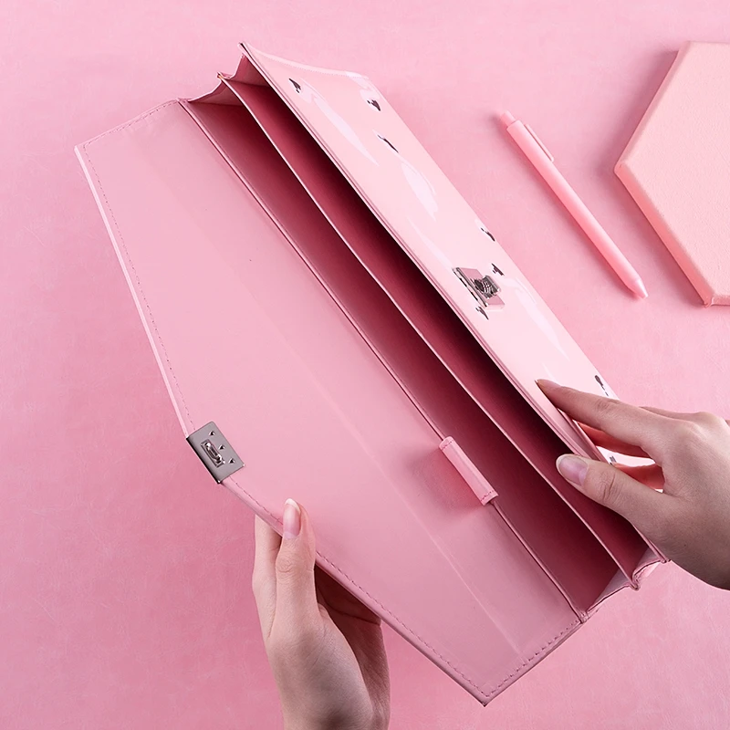 Папка А4 с замком сумка-Органайзер для документов фламинго чехол из