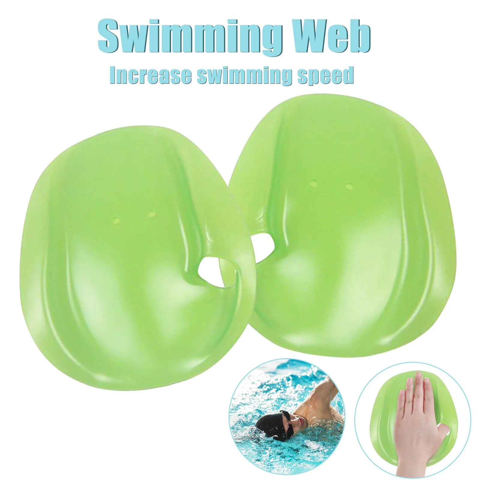 

2xpaddle Strapless Technique Agility Paddles Floating For Rowing Swimming Hand Oars For Swimming Boats Support Dropshipping
