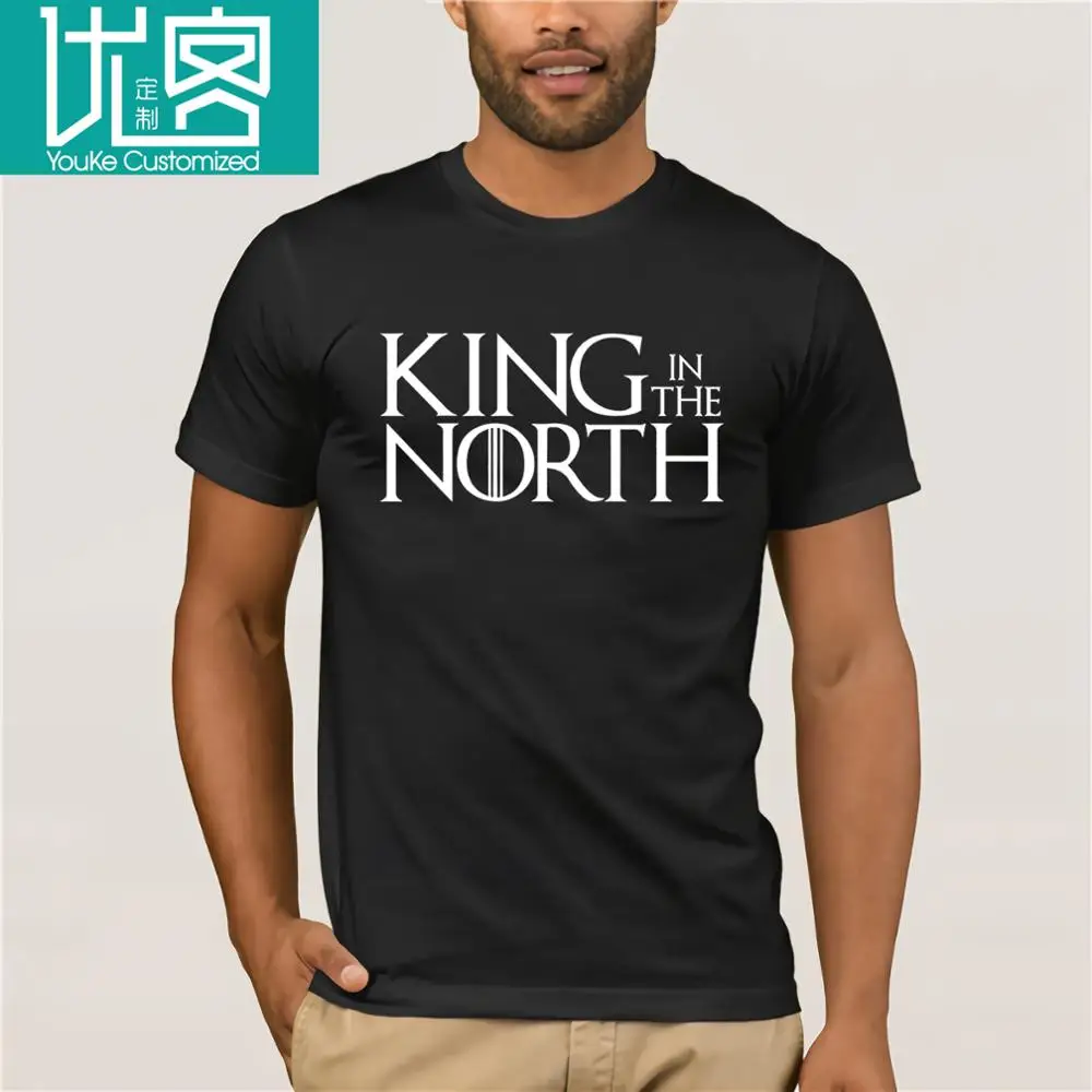 2018 флэш памяти хлопковые модные король севера мужские футболки с О образным
