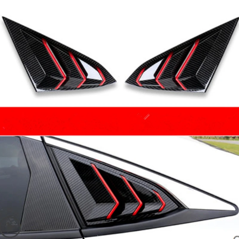 

Rear Window Triangular Carbon Fiber with Red Line for Honda Civic 10Th 2017 2018 2019 Window Blinds Triangular Window Protection
