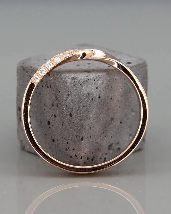 14K покрыто розовым золотом однорядные кольцо с бриллиантом Мода Anillos De Bizuteria