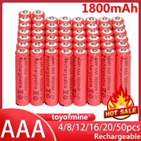 4 48pcs new brand aaa rechargeable battery 1800mah 1 2v new ni mh rechargeable battery for led light toy mp3 red
