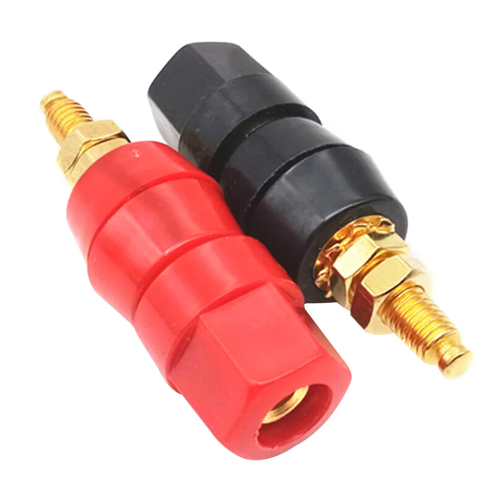 2pcs/set Binding Post Adapter Amplifier Terminal Home Connector Socket Plug Easy To Use Speaker Power Audio Jack Black And Red |