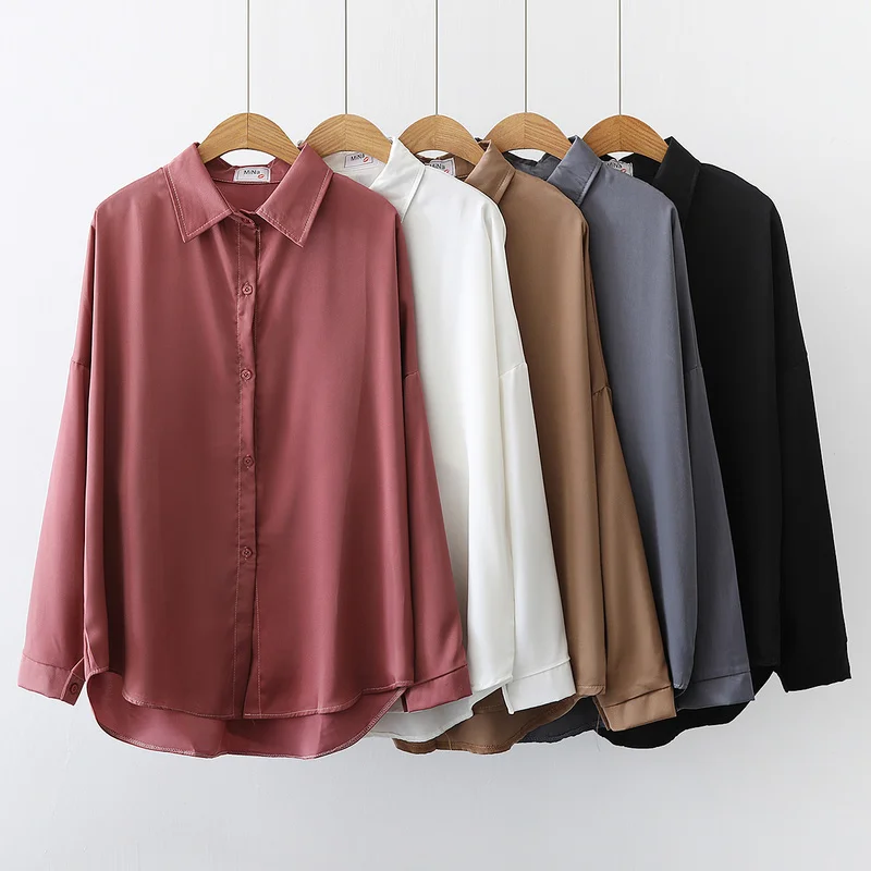 

Kpop Women's Blouse Shirt New Top Autumn Clothing Long-Sleeved Fashion Chiffon Woman Blouses Button Solid Blusas Female Cardigan