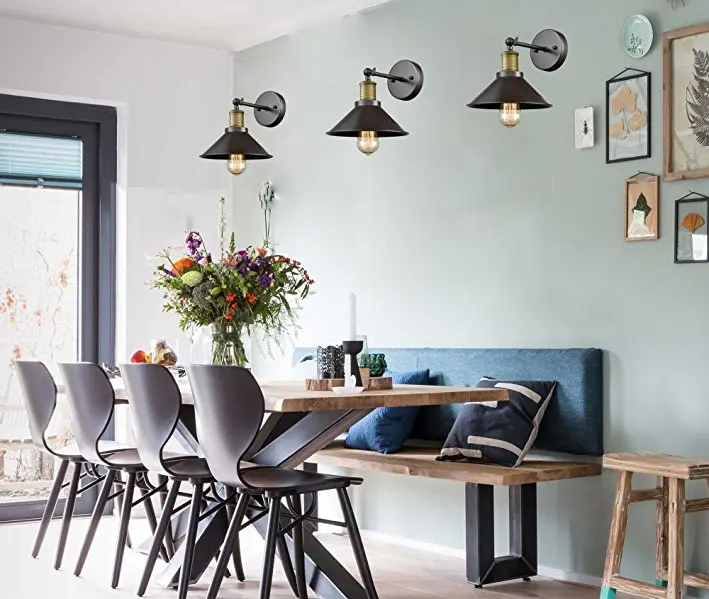 Регулируемая винтажная настенная мини лампа Эдисона бра в стиле лофт с черным