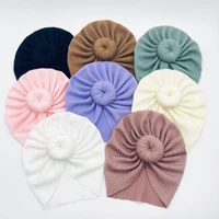 16 pcslot knotted baby turban waffle knit turban hat donut baby headwrap photo props
