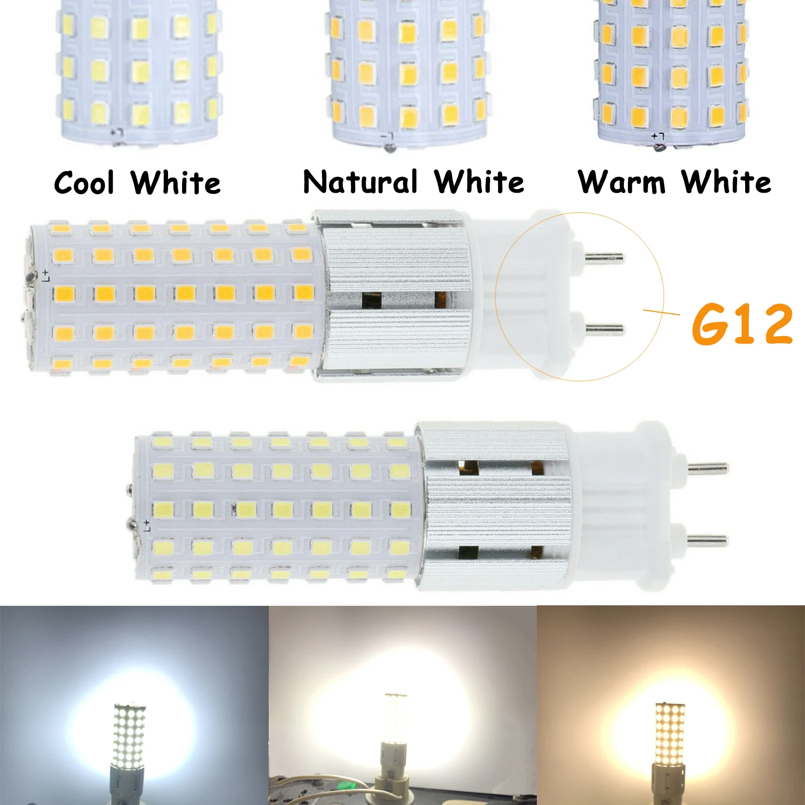 1500LM Super Bright G12 LED Lights Corn Bulbs 96LEDs 2835 SMD Ceramics+Aluminum 220V 110V 15W Replace 150W Halogen Lamps Lampara