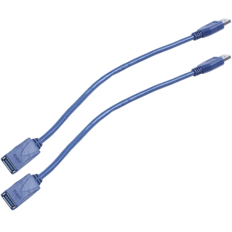 

2X Синий Удлинительный кабель с разъемом USB 3,0 «Папа-папа» F/M типа A 30 см
