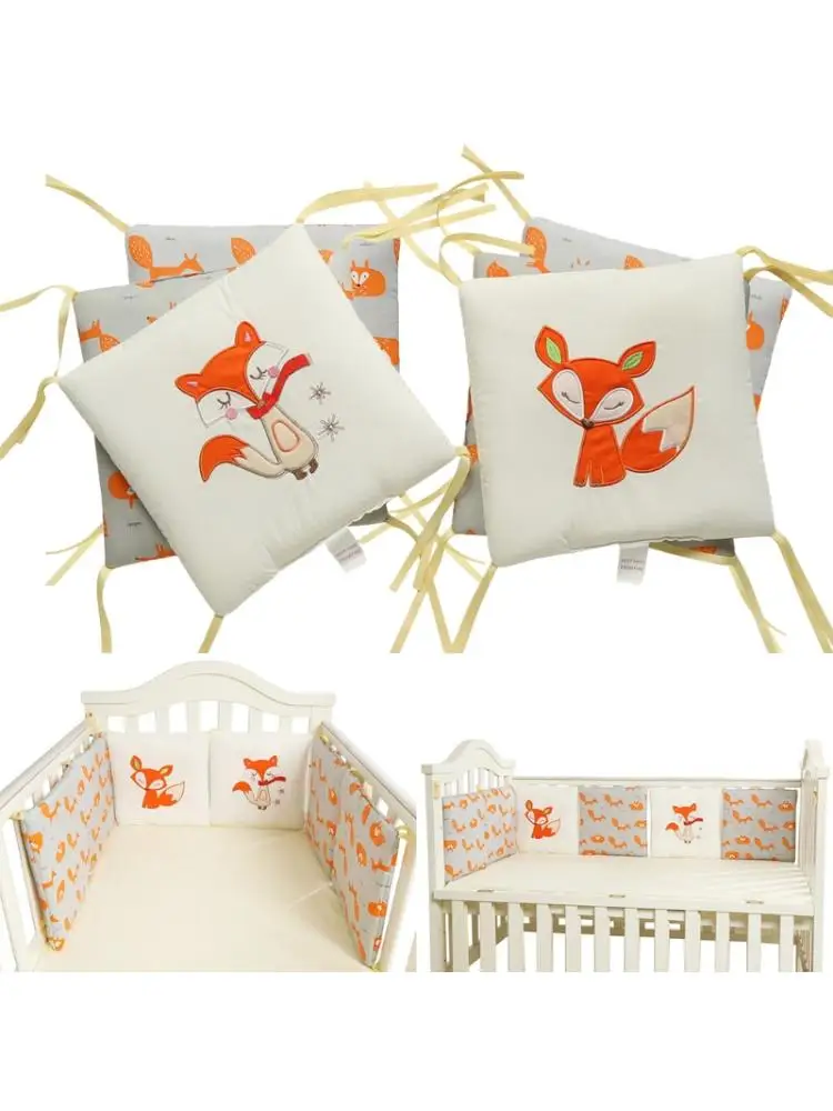 

6 Pcs Baby Soft Cotton Crib Bumper Newborn Bed Cot Protector Pillows Infant Cushion Mat Nursery Bedding Room Decor