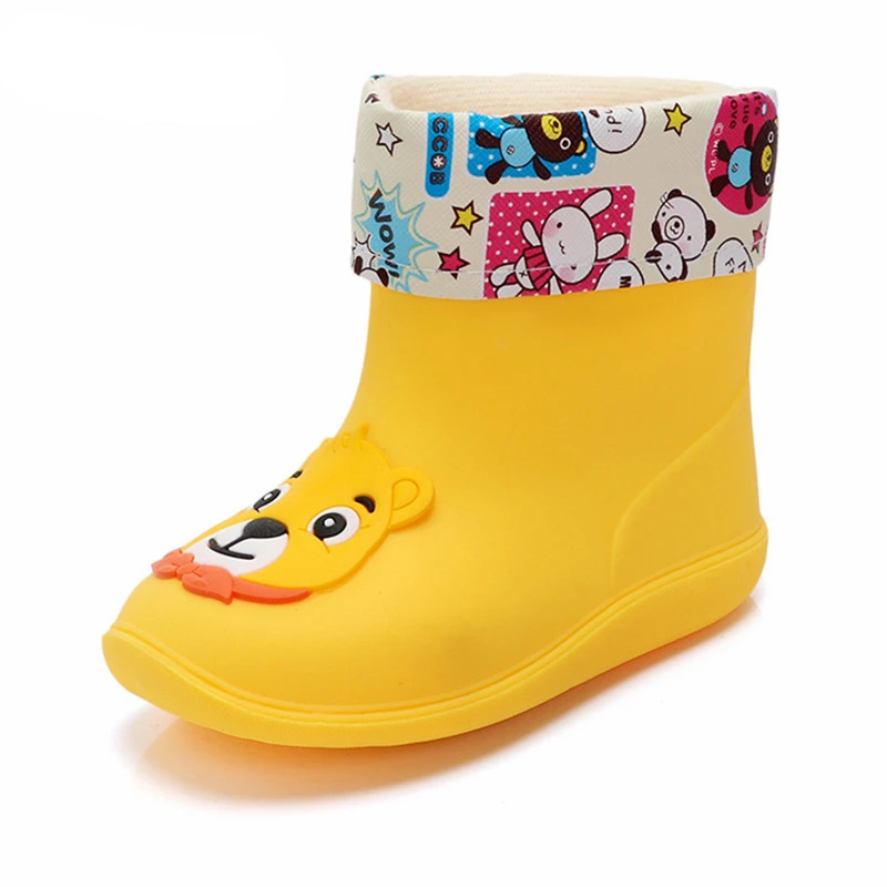 Детские резиновые ботинки для мальчиков и девочек Зимние Водонепроницаемые A195 |