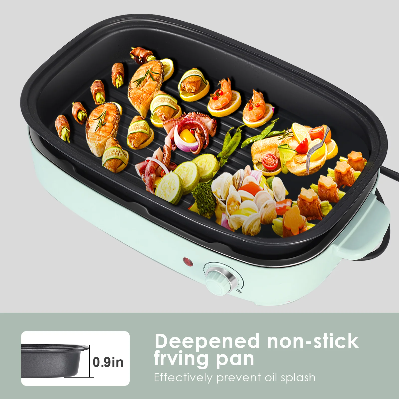 저렴한 3 In 1 다기능 전기 그릴 전기 그릴 (냄비 포함) 실내 비 스틱 전기 냄비 및 철판