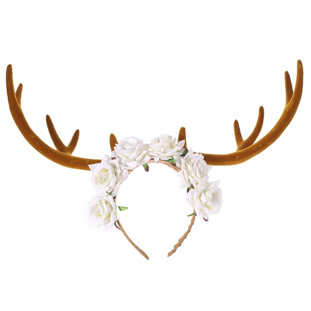 Для женщин олень обруч на голову с рогами в готическом стиле рога животных Ретро
