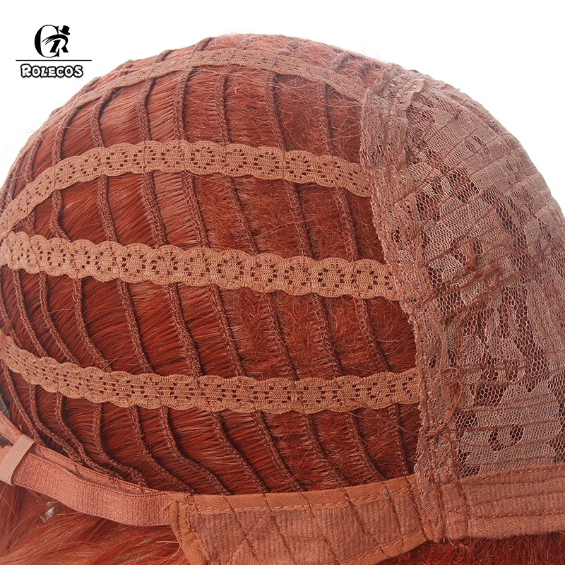 Парик для косплея ROLECOS из игры витая страна чудес с начесом короткими оранжевыми