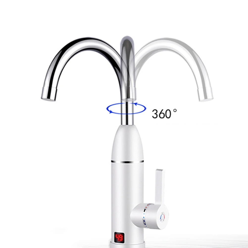 

KBAYBO 3000W Stainless steel LED digital display hot and cold water faucet mixer water heater kitchen sink faucet