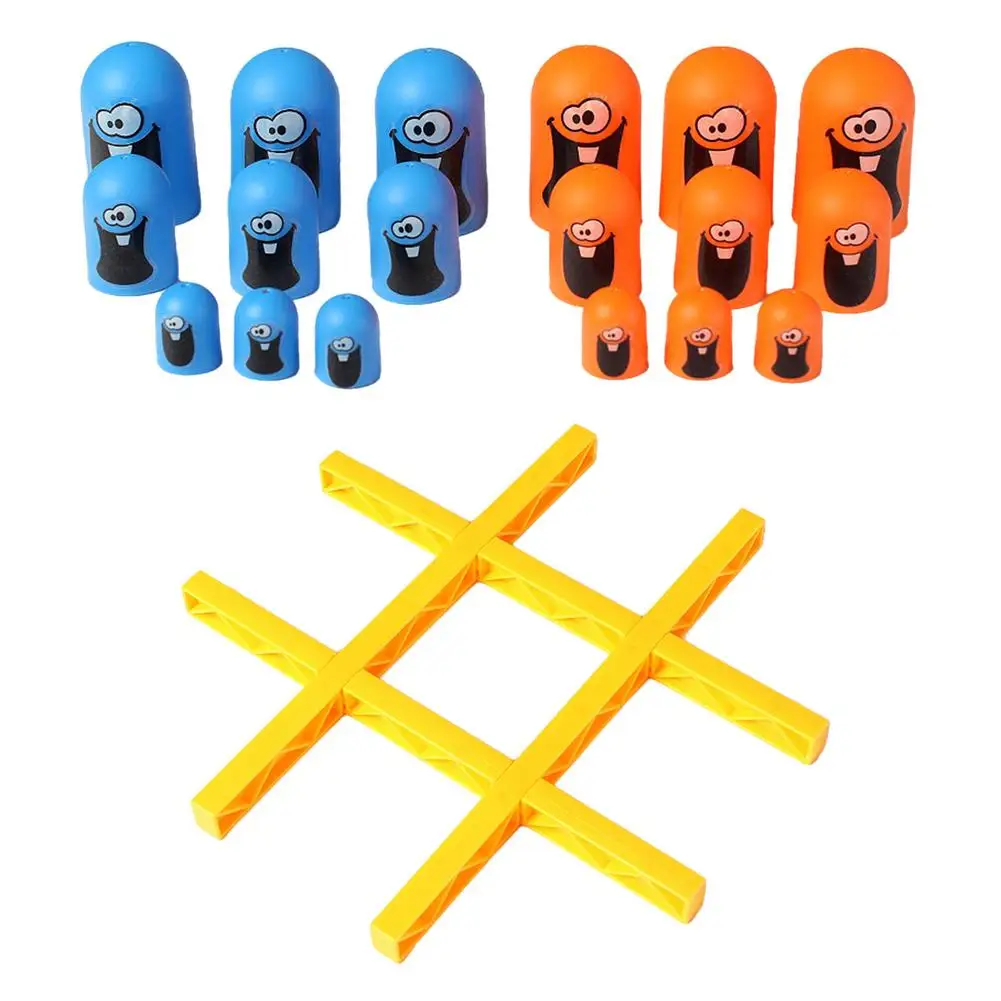 

Baby Stacking Cups Funny Tic-tac-toe Toy Classic Big Eat Small Games Exciting Challenge Game Portable Connecting Dots Game F