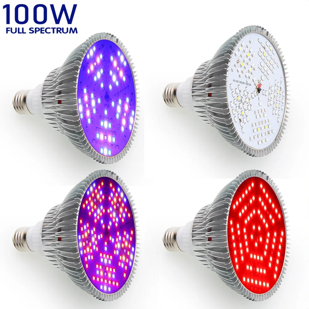 Светодиодная лампа полного спектра для выращивания растений 4 шт./лот 100
