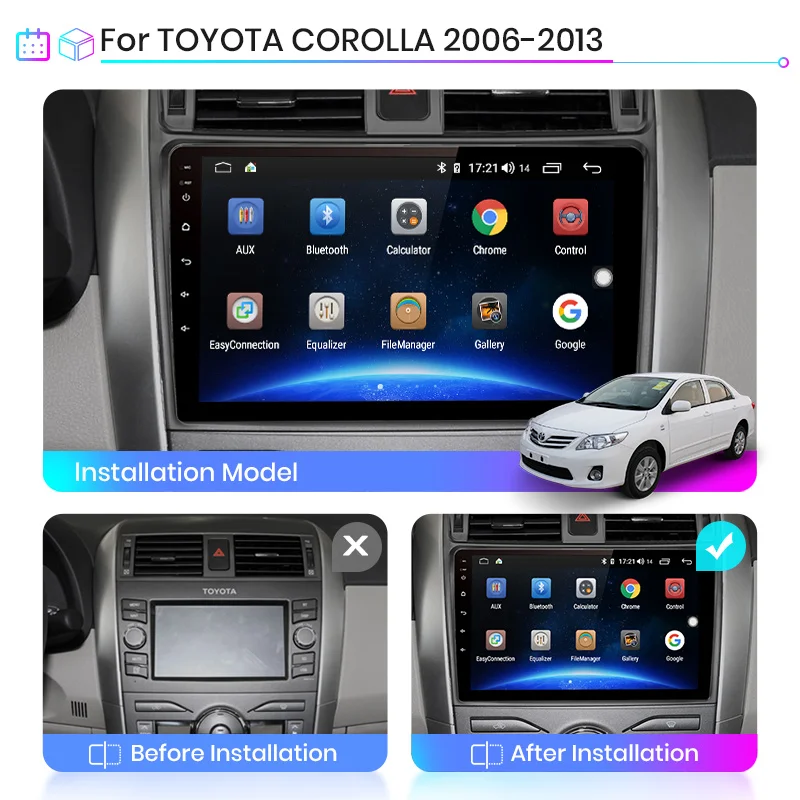 Автомагнитола Junsun V1pro для Toyota Corolla мультимедийный проигрыватель на Android 10 4 Гб ОЗУ