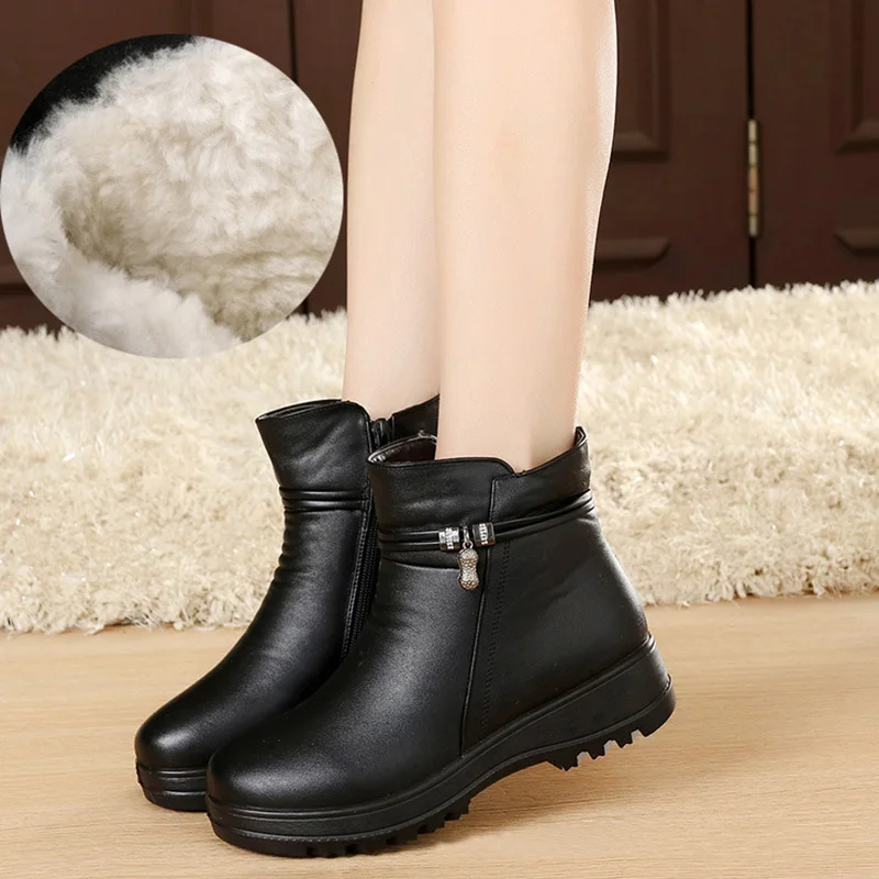  30 зимняя обувь женские ботильоны теплая хлопковая зимние сапоги на холодную