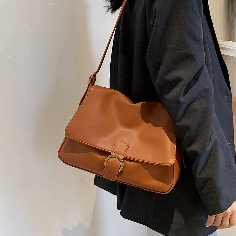 

Fashion PU Leather Crossbody Bags for Women 2021 Trending Designer Shoulder Bag Girls Handbags Women's Cross Body Pack Purse