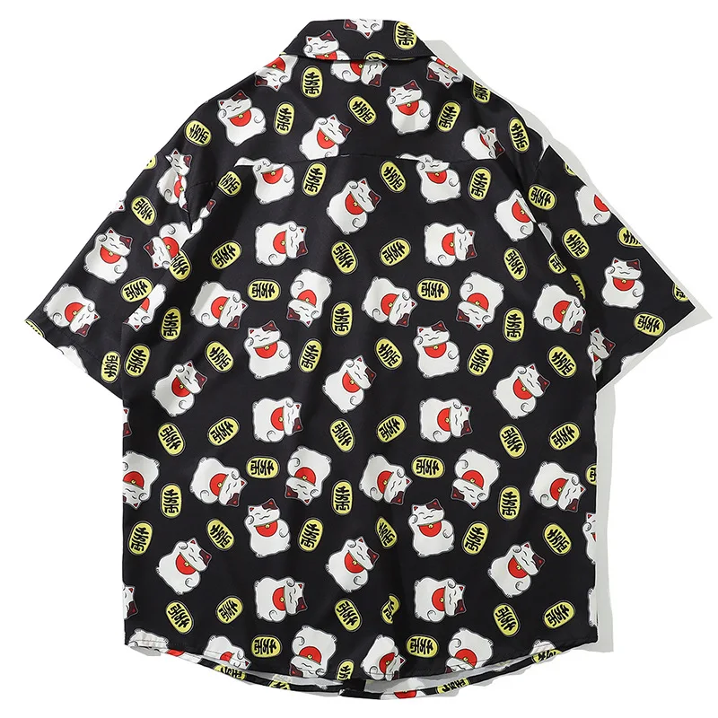 Casual Streetwear Beach Printed Short Sleeve Shirt Men Hip Top Comfortable Hawaii Oversize Fashion Harujuku Couple Shirts MCS126