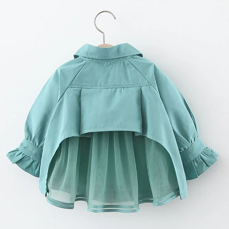 Новая Осенняя модель милая однотонная ветровка в сетку на спине для девочек