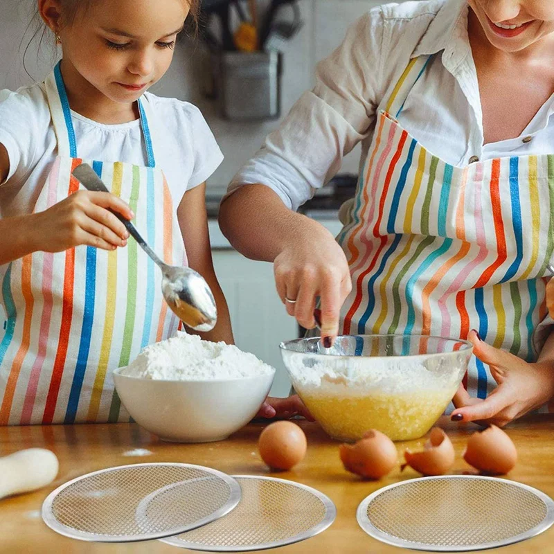 4 шт. круглая пицца Sn алюминиевая сетка для пиццы Лоток выпечки принадлежности