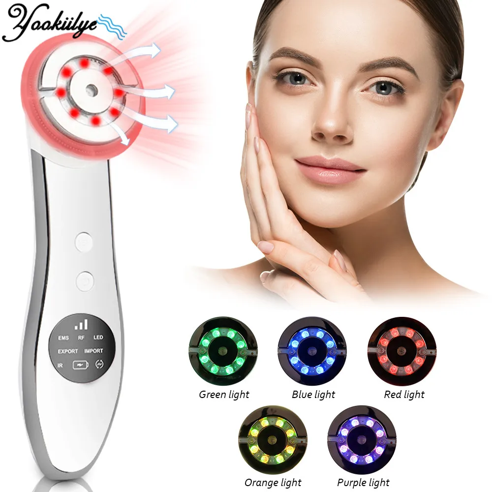 

LED Light Therapy RF 5 LED Face Lifting Machine High Frequency Skin Rejuvenationfor Acne Wrinkle Anti-Aging Ion Skin Care Tool