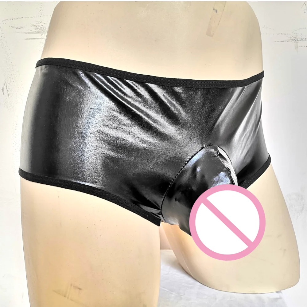 2020 Sexy Men Black Red PU Bandage Short Panties Back Open Lace G-strings Thongs Gay Underwear Night Club Bulge Cock Pouch | Тематическая