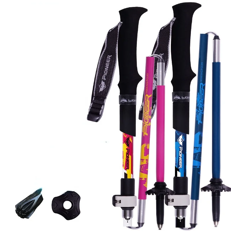 

Pioneer scandinavian sticks for nordic walking poles trekking/hiking/walking stick telescopic /ultralight /folding /Outer lock