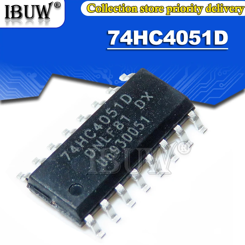 10 шт. SN74HC4051D SOP16 74HC4051D лапками углублением SOP-16 74HC4051 стандартного режима работы