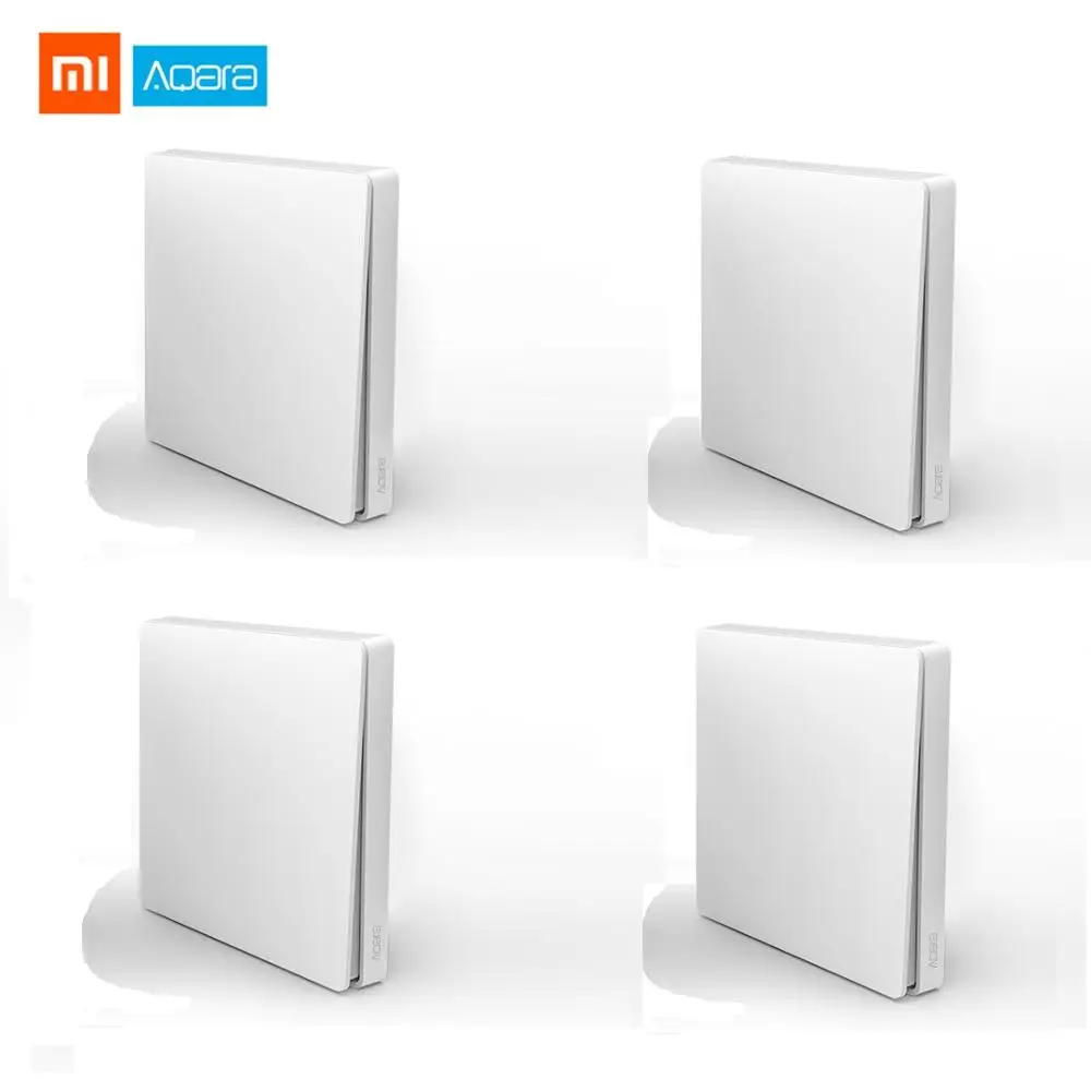 4 pcs Single Key Xiao mi Aqara, умный переключатель, светильник, дистанционное управление, ZiGBee, wifi, беспроводной ключ, настенный переключатель, работает с mi jia mi Aqara, приложение для дома - Цвет: 4 pcs Single Key