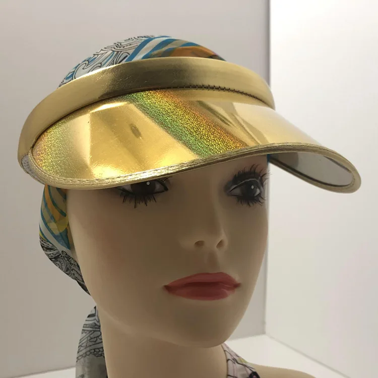 full gold Открытый Унисекс УФ Защита солнцезащитный козырек кепки Casquette Туризм ПВХ пластик солнцезащитный козырек морской пляж Topless Велоспорт Femme Gorros - Цвет: full gold