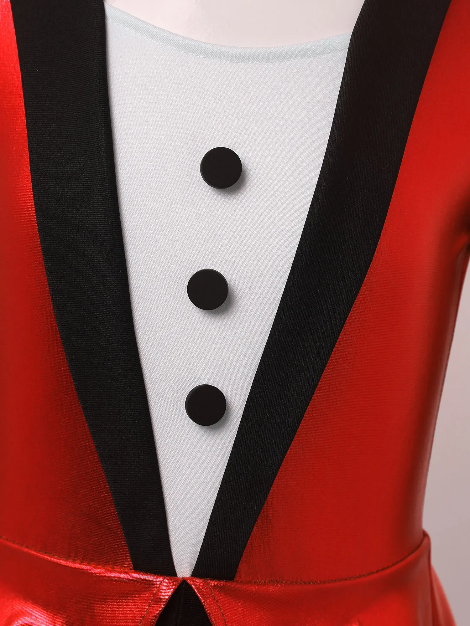 

Kids Girls Shiny Metallic Dancewear Ballet Dress Long Sleeve Backless Peplum Built-in Shorts Jazz Modern Dance Unitard Bodysuit