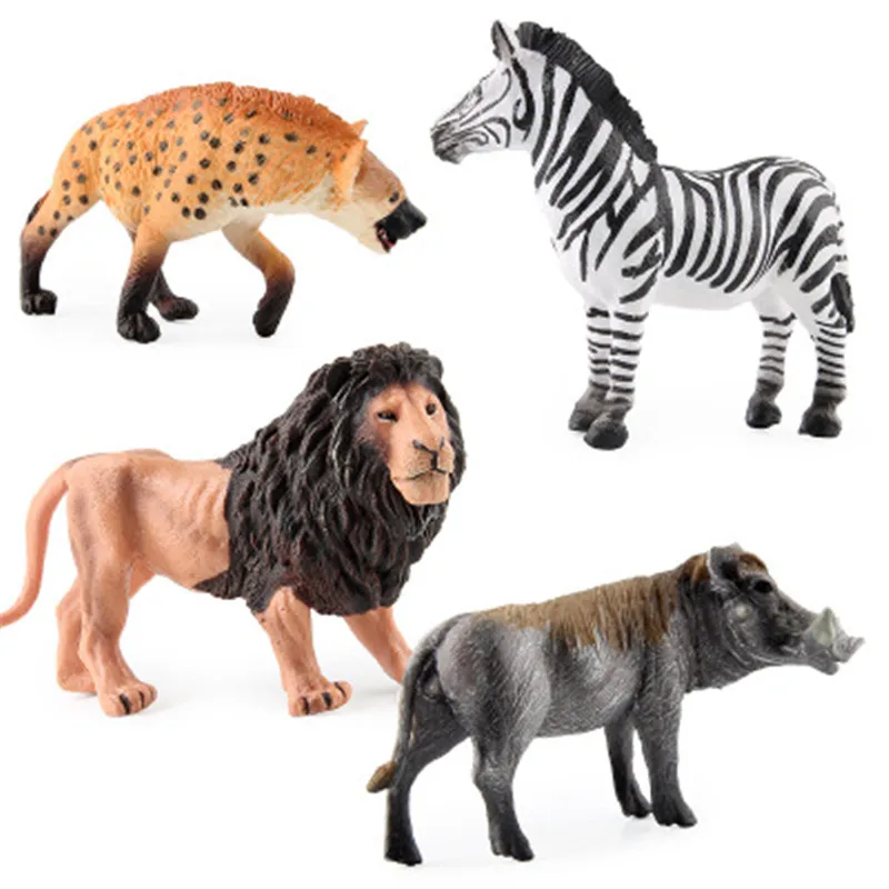Новая модель диких животных мира набор игрушек Зебра Лев жираф бегемот фигурки