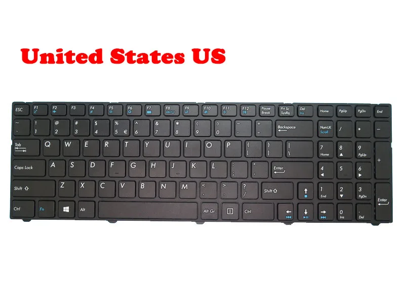 

Laptop Keyboard For Pegatron D17K D17S V150062IS1 UI 0KN0-CN8UI11 With Black Frame INTERNATIONAL English UI
