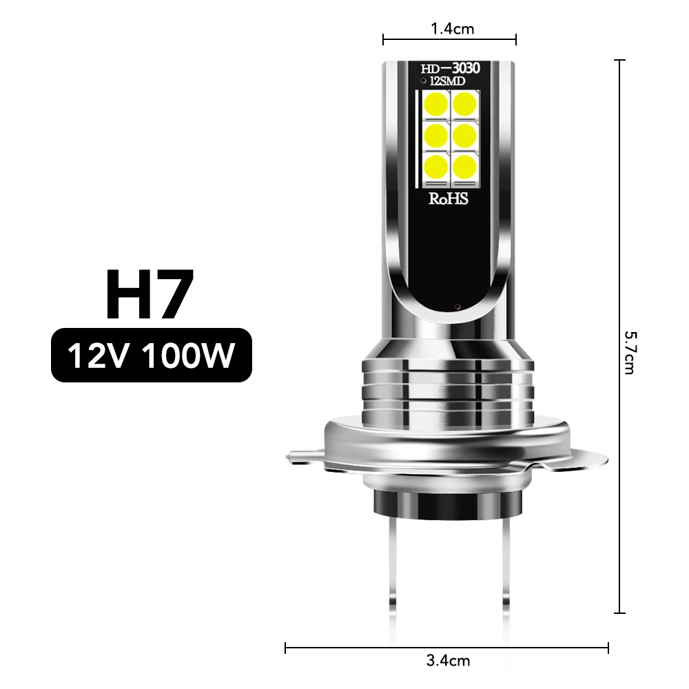 2x H7 LED Car Headlight Bulbs Super Bright for Mitsubishi Outlander ASX RVR Pajero Lancer Opel astra h J g Mokka | Автомобили и