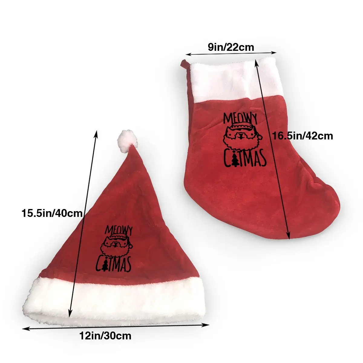 Рождественские украшения Meowy Catmas шапки и носки на заказ ваш собственный дизайн